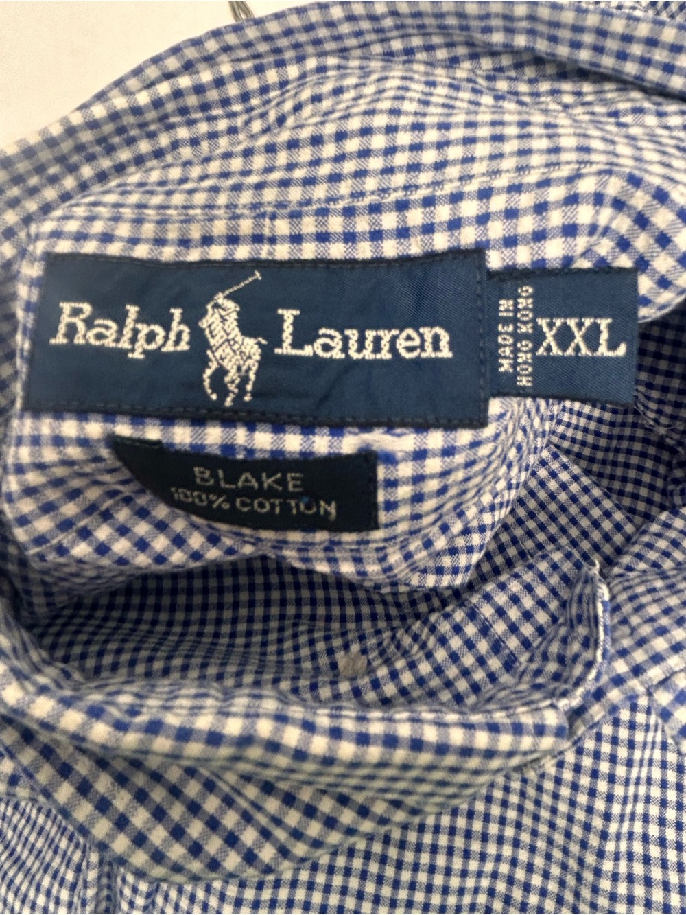 Ralph Lauren Short-Sleeve Button-Down Shirt - Blue Gingham XXL - Picture 3 of 9